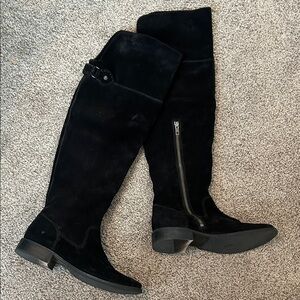 Frye Black Suede Over-the-Knee Boots
